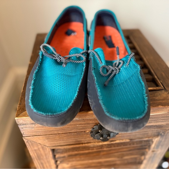 Swims Turquoise and Navy Mesh Boat Loafers Water Shoes - Picture 3 of 10